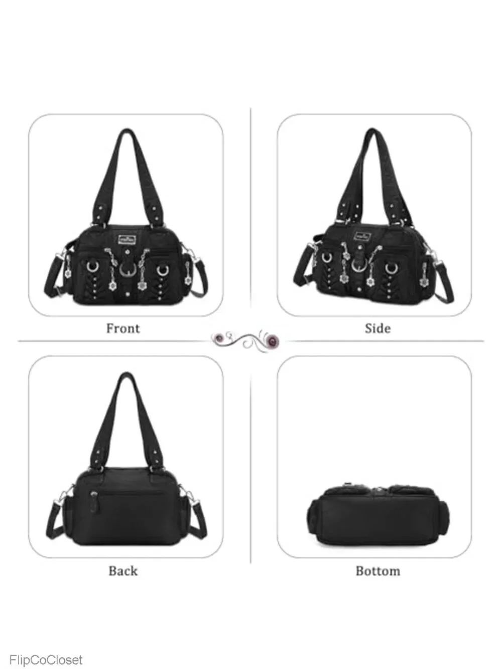Vegan Leather Hobo Bag Crossbody Shoulder Purse Multi-Pocket